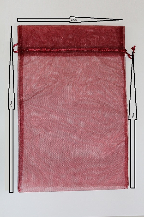 991a Geschenksäckchen - Organza Bordo 20x 30 cm